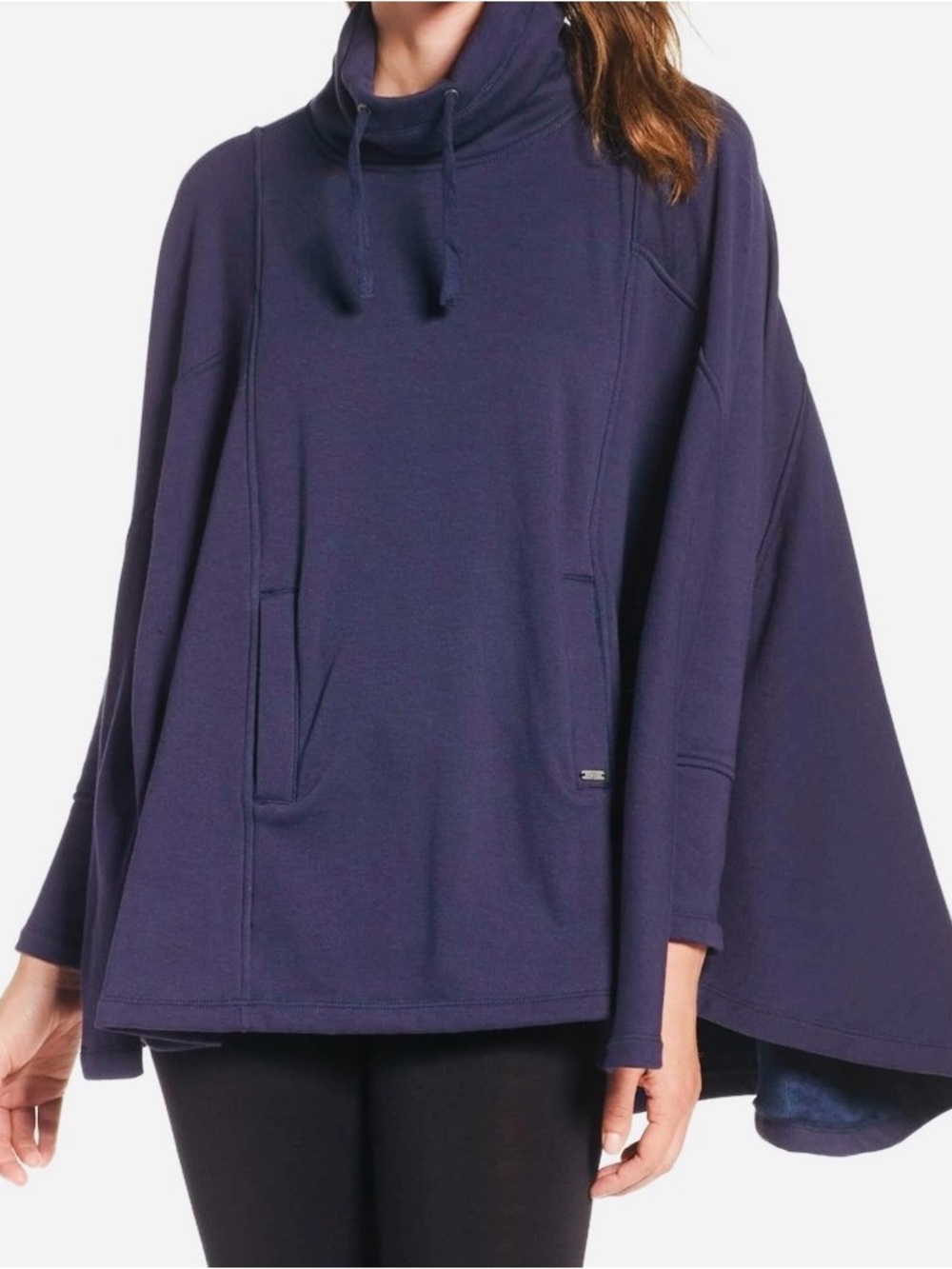 UGG Navy Fleece-Lined Pullover Poncho Size M/L runs large.